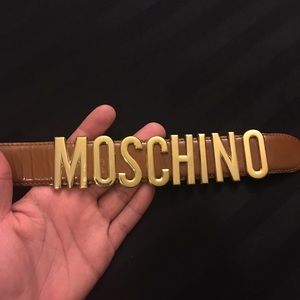 Moschino Leather Tan Belt Size 44